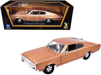 1966 Dodge Charger Bronze Metallic 1/18 Diecast Model Car by Road Signature