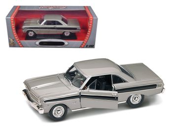 1964 Ford Falcon Gray with Black Stripes 1/18 Diecast Model Car by Road Signature