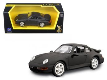 1996 Porsche 911 Turbo Matt Black 1/43 Diecast Model Car by Road Signature