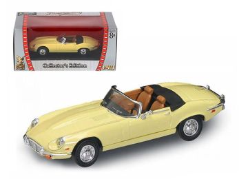 1971 Jaguar E Type Convertible Yellow 1/43 Diecast Model Car by Road Signature