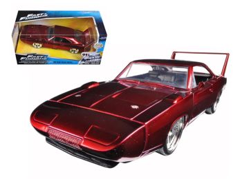 1969 Dodge Charger Daytona Red \Fast & Furious 7\" Movie 1/24 Diecast Model Car by Jada """