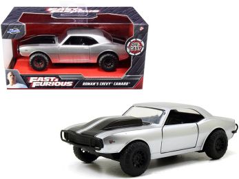 Roman\'s Chevrolet Camaro Z/28 Silver with Black Stripes \Fast & Furious 7\" (2015) Movie 1/32 Diecast Model Car by Jada"""