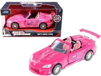 Suki\'s Honda S2000 Convertible Pink with Graphics \Fast & Furious\" Movie 1/32 Diecast Model Car by Jada"""
