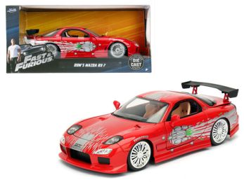 Dom\'s Mazda RX-7 Red \Fast and Furious\" Movie 1/24 Diecast Model Car by Jada"""