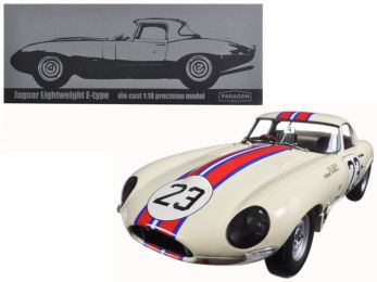 Jaguar Lightweight E-Type Qvale Sebring #23 White 1/18 Diecast Model Car  by Paragon