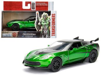 2016 Chevrolet Corvette Crosshairs Green From \Transformers 5\" Movie 1/32 Diecast Model Car by Jada"""