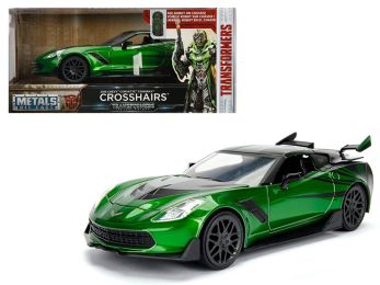 2016 Chevrolet Corvette Crosshairs Green From \Transformers\" Movie 1/24 Diecast Model Car by Jada Metals"""