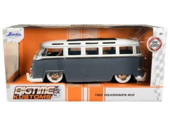 1962 Volkswagen Bus Gray and White \Bigtime Kustoms\" 1/24 Diecast Model by Jada"""