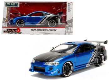 1995 Mitsubishi Eclipse \Bride\" Blue \""JDM Tuners\"" 1/24 Diecast Model Car by Jada"""