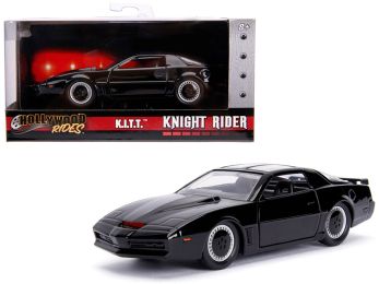 1982 Pontiac Firebird Trans Am Black K.I.T.T. \Knight Rider\" (1982) TV Series \""Hollywood Rides\"" Series 1/32 Diecast Model Car by Jada"""