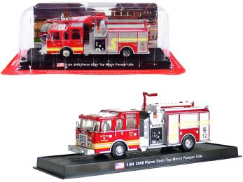 2006 Pierce Dash Top Mount Pumper Fire Engine Red \Wichita Fire Department\" (Kansas) 1/64 Diecast Model by Amercom"""