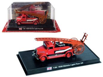 1938 Dennis Light Four Fire Engine \Oakham & Uppingham Districts Joint Fire Brigade\" Rutland (United Kingdom) 1/64 Diecast Model by Amercom"""