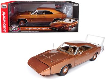 1969 Dodge Charger Daytona Metallic Bronze \MCACN\" 10th Anniversary Limited Edition to 1002 pieces Worldwide 1/18 Diecast Model Car by Autoworld"""