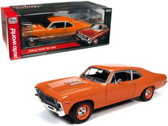 1970 Chevrolet Nova SS 396 Hugger Orange 1/18 Diecast Model Car by Autoworld