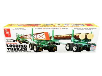 Skill 3 Model Kit Peerless Logging Trailer \Roadrunner\" with Structural Beam Load Option 1/25 Scale Model by AMT"""