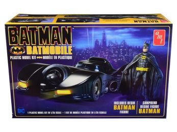 Skill 2 Model Kit Batmobile with Resin Batman Figurine \Batman\" (1989)  1/25 Scale Model by AMT"""