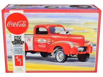 Skill 3 Model Kit 1940 Willys Gasser Pickup Truck \Coca-Cola\" 1/25 Scale Model by AMT"""
