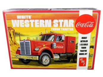 Skill 3 Model Kit White Western Star Semi Truck Tractor \Coca-Cola\" 1/25 Scale Model by AMT"""