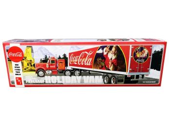 Skill 3 Model Kit Fruehauf FB Beaded Holiday Hauler Semi Van Trailer \Coca-Cola\" 1/25 Scale Model by AMT"""