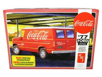 Skill 3 Model Kit 1977 Ford Delivery Van with 2 Bottles Crates and Vending Machine \Coca-Cola\" 1/25 Scale Model by AMT"""