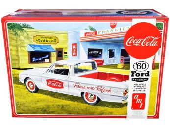 Skill 3 Model Kit 1960 Ford Ranchero with Vintage Ice Chest and Two Bottle Crates \Coca-Cola\" 1/25 Scale Model by AMT"""