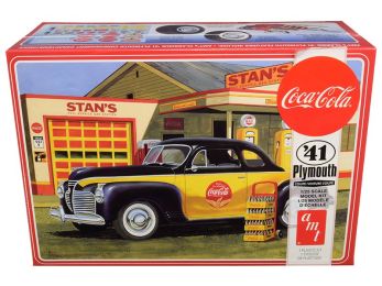 Skill 3 Model Kit 1941 Plymouth Coupe with 4 Bottle Crates \Coca-Cola\" 1/25 Scale Model by AMT"""