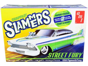 Skill 1 Snap Model Kit 1958 Plymouth Street Fury \Slammers\" 1/25 Scale Model by AMT"""