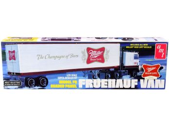 Skill 3 Model Kit Fruehauf FB Beaded Panel Van Trailer Miller 1/25 Scale Model by AMT