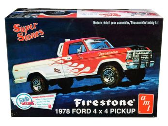 Skill 2 Model Kit 1978 Ford 4x4 Pickup Truck \Firestone Super Stones\" 1/25 Scale Model by AMT"""