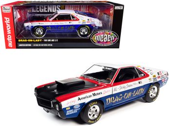 1969 AMC AMX S/S \Drag-on-Lady\" \""Legends of the Quarter Mile\"" MCACN (Muscle Car & Corvette Nationals) 1/18 Diecast Model Car by Autoworld"""