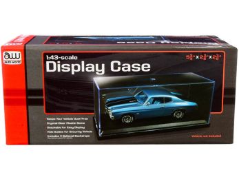 Acrylic Display Show Case with Black Plastic Base and 4 Display Backdrops for 1/43 Scale Model Cars by Autoworld