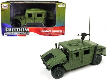 HMMWV (Humvee) \Security Police\" Olive Green Drab 1/18 Diecast Model Car by Autoworld"""