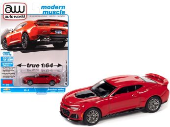 2018 Chevrolet Camaro ZL1 Red Hot \Modern Muscle\" Limited Edition to 13000 pieces Worldwide 1/64 Diecast Model Car by Autoworld"""
