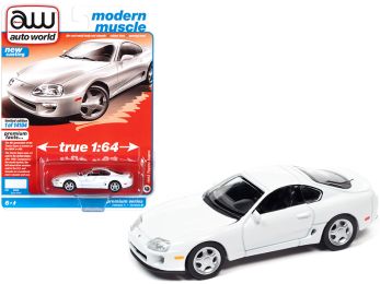 1993 Toyota Supra Super White \Modern Muscle\" Limited Edition to 14104 pieces Worldwide 1/64 Diecast Model Car by Autoworld"""