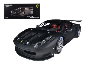 Ferrari 458 Italia GT2 Matt Black Elite Edition 1/18 Diecast Car Model by Hotwheels
