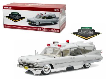 1959 Cadillac Ambulance White Precision Collection Limited Edition 1/18 Diecast Model Car  by Greenlight