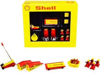 Shop Tool Set of 6 pieces Shell Oil 1/18 Diecast Replica by GMP
