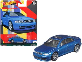 Audi S4 Quattro with Sunroof Blue Metallic Deutschland Design Series Diecast Model Car by Hot Wheels