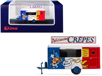 Mobile Food Trailer \Delicieuses Crepes\" (France) 1/87 (HO) Scale Diecast Model by Lima"""