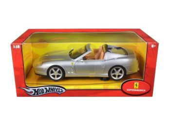 Ferrari Super America Diecast Model Silver 1/18 Diecast Model Car by Hotwheels