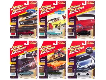 Classic Gold 2018 Release 4, Set A of 6 Cars 1/64 Diecast Models by Johnny Lightning