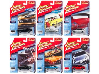 Classic Gold 2018 Release 4, Set B of 6 Cars 1/64 Diecast Models by Johnny Lightning
