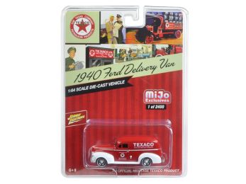1940 Ford Delivery Van \Texaco\" Red 1/64 Diecast Model Car by Johnny Lightning"""