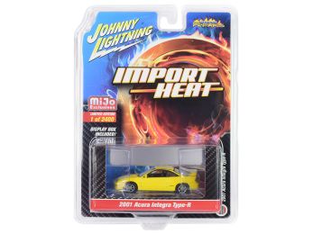 2001 Acura Integra Type R Yellow \Import Heat\" Limited Edition to 2400 pieces Worldwide 1/64 Diecast Model Car by Johnny Lightning"""