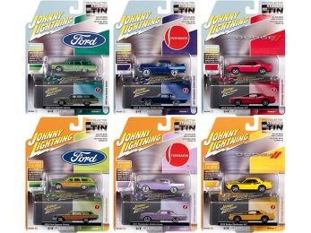 Johnny Lightning Collector's Tin 2021 Set of 6 Cars Release 1 1/64 Diecast Model Cars by Johnny Lightning