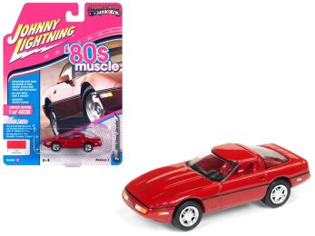 1988 Chevrolet Corvette Bright Red \80\'s Muscle\" Limited Edition to 4036 pieces Worldwide 1/64 Diecast Model Car by Johnny Lightning"""