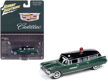 1959 Cadillac \Coroner\" Green Metallic with Black Top \""Special Edition\"" 1/64 Diecast Model Car by Johnny Lightning"""