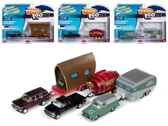 \Tow & Go\" Set B of 3 Cars Series 2 \""Johnny Lightning 50 Years\"" 1/64 Diecast Model Cars by Johnny Lightning"""
