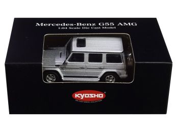 Mercedes Benz G55 AMG Silver 1/64 Diecast Model Car by Kyosho