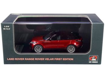 Land Rover Range Rover Velar First Edition with Sunroof Red Metallic and Black 1/64 Diecast Model Car by LCD Models